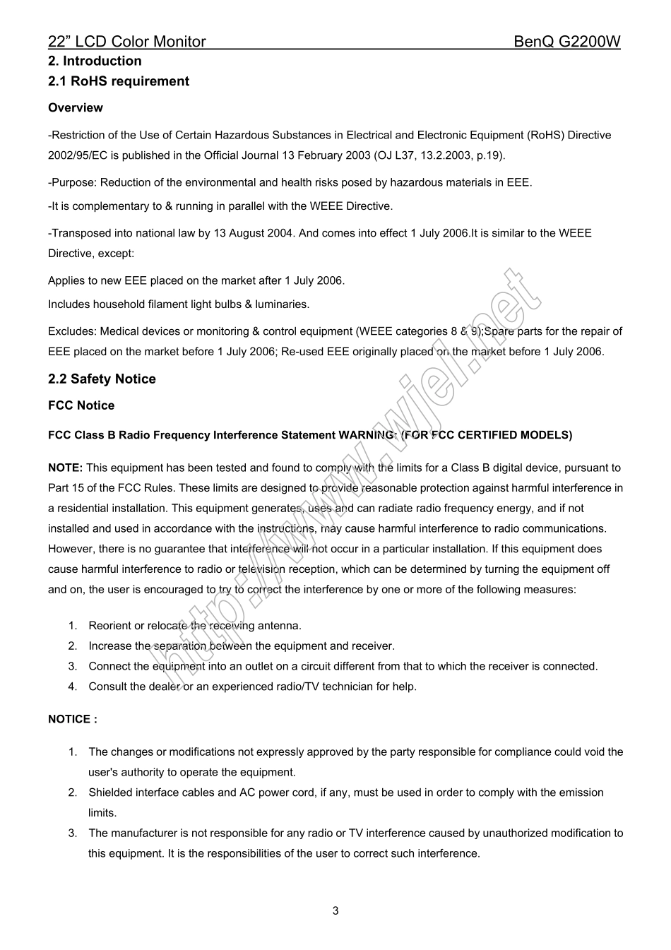 明基G2200W液晶显示器维修手册_G2200W.pdf_第3页