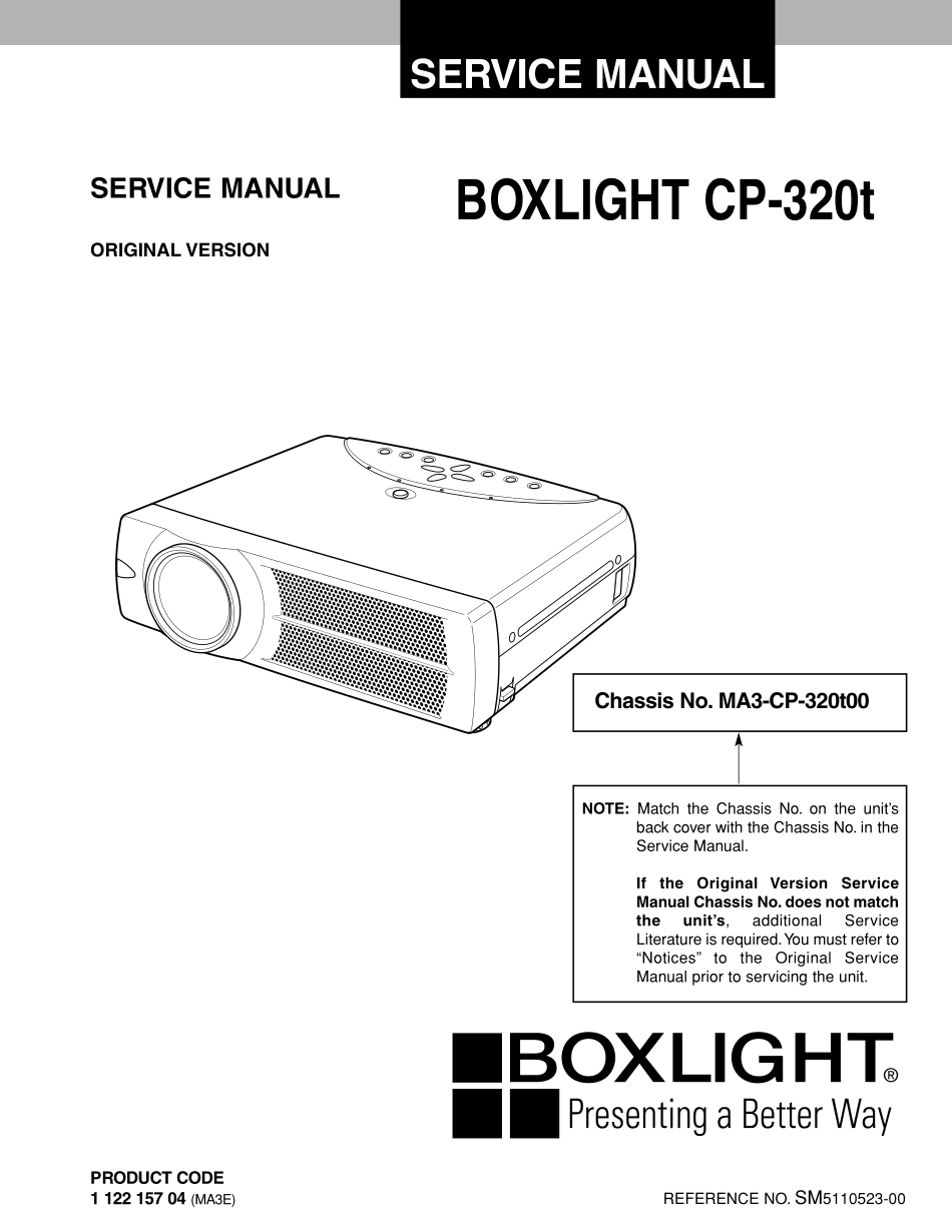 BOXLIGHT宝莱特CP-320t投影机维修手册_baolaite_CP-320t.pdf_第1页