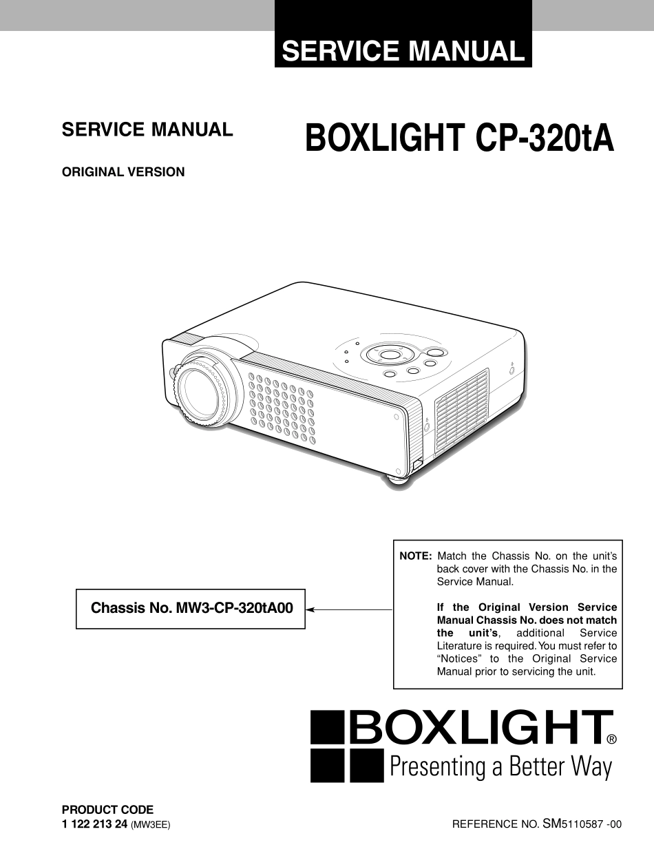 BOXLIGHT宝莱特CP-320tA投影机维修手册_baolaite_CP-320tA.pdf_第1页