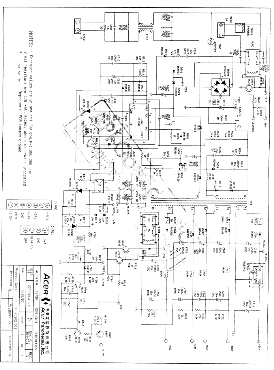 BEUI 7279G显示器电路原理图_BEUI-7279G.pdf_第3页