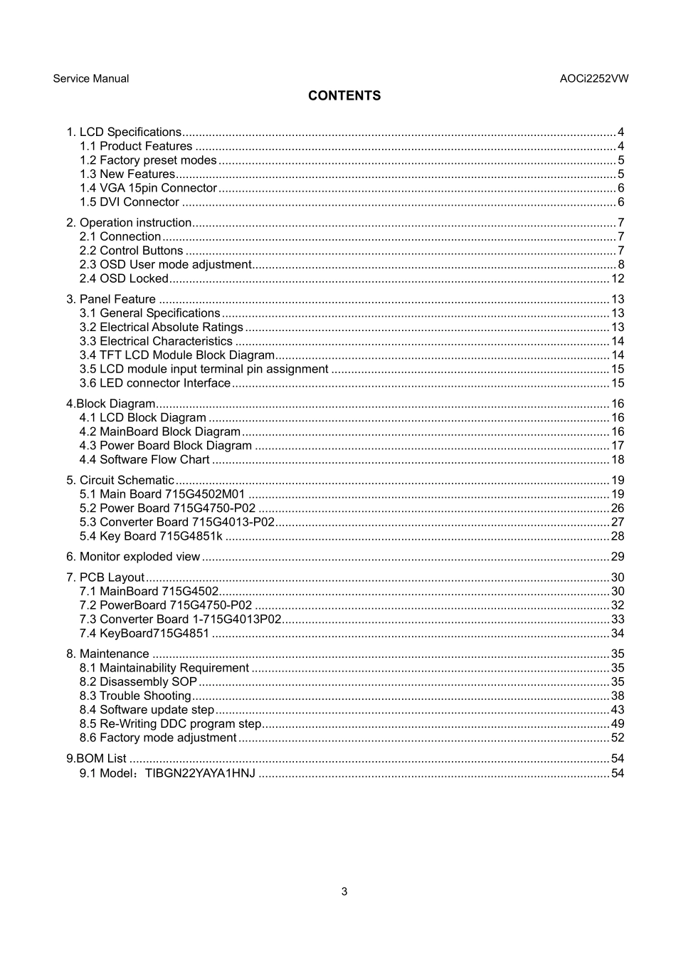 AOC冠捷i2252VW液晶显示器维修手册_i2252VW.pdf_第3页