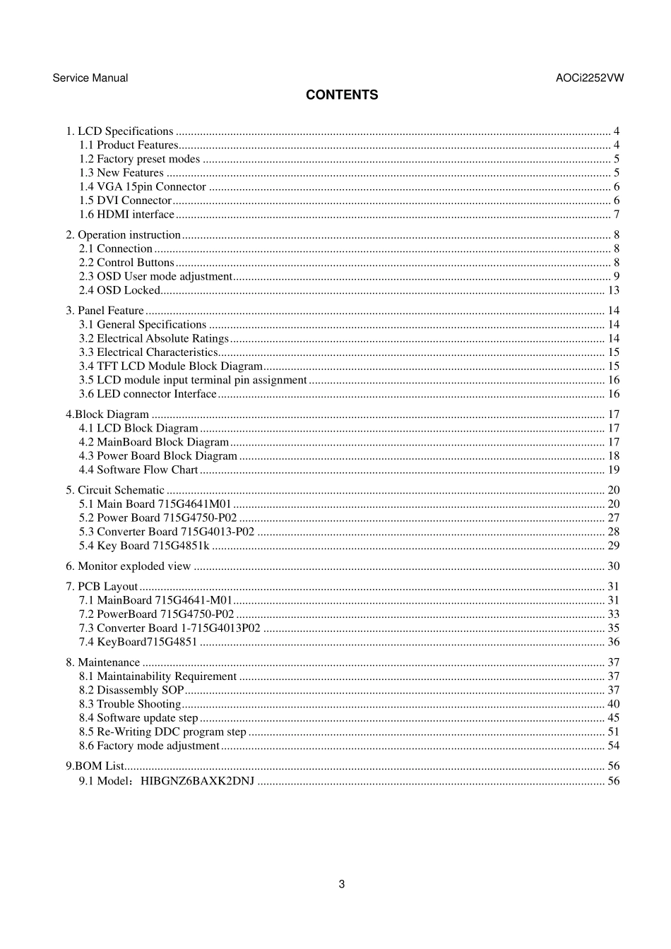 AOC冠捷i2252VWH液晶显示器维修手册_i2252VWH.pdf_第3页