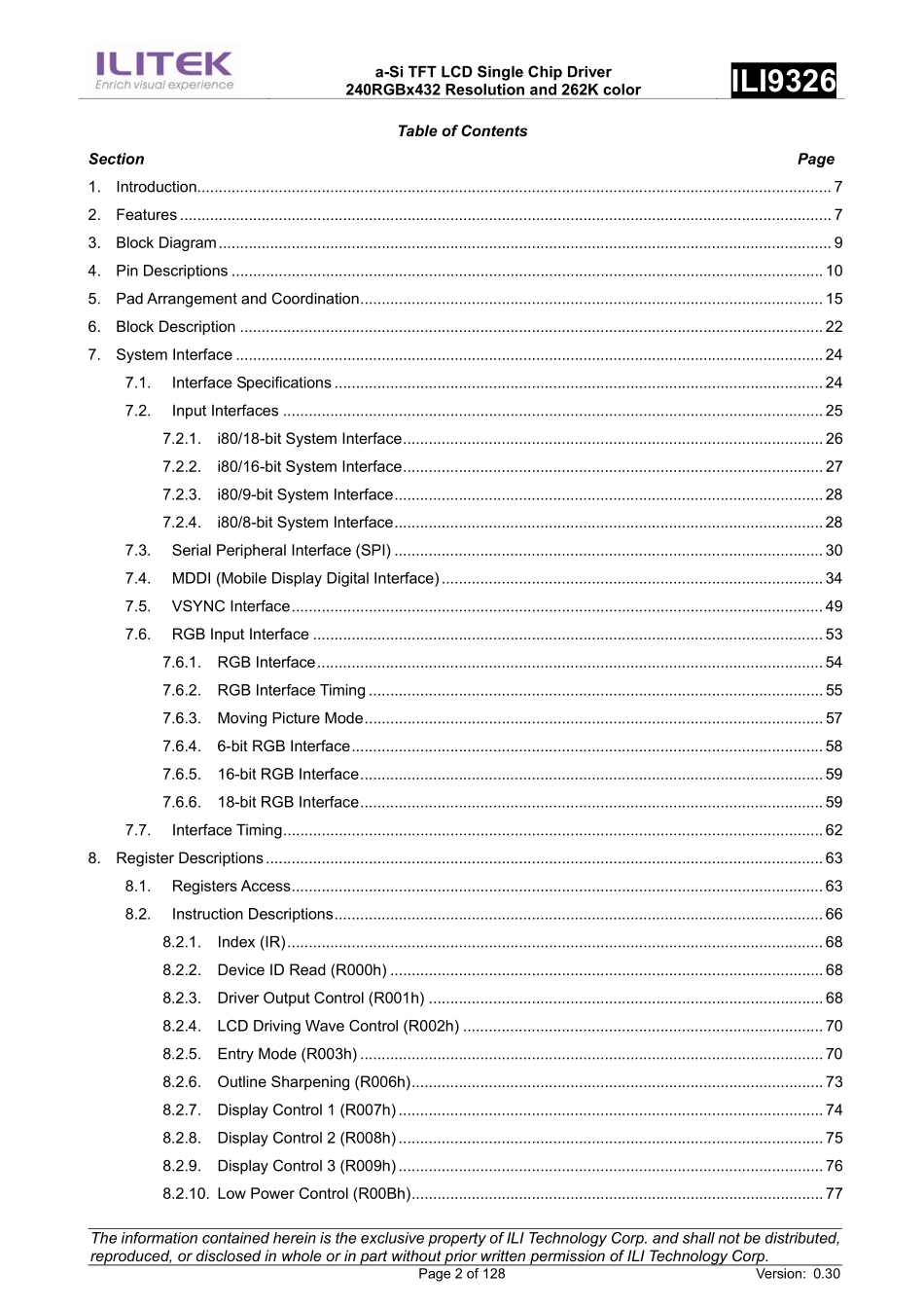 TFT LCD驱动芯片ILI9326DS说明手册.pdf_第2页