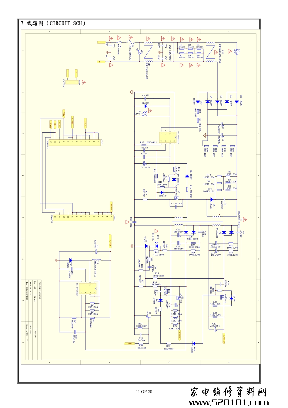 TCL液晶用SHL3238F-101SN 81-PW电源板电路原理图.pdf_第1页