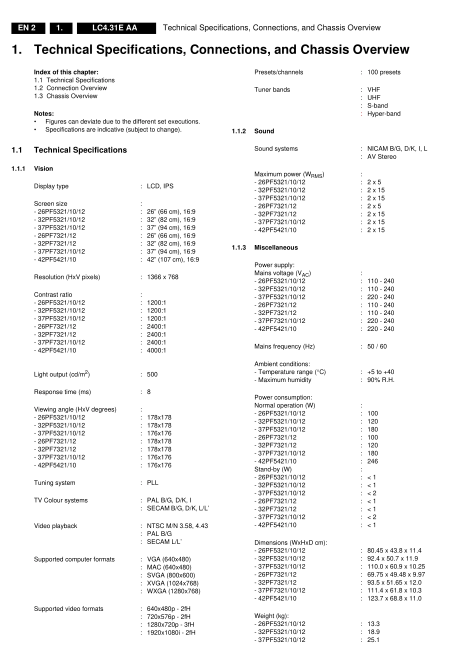 飞利浦LC4.31E AA机芯液晶电视维修手册和图纸_LC4.31E AA.pdf_第2页