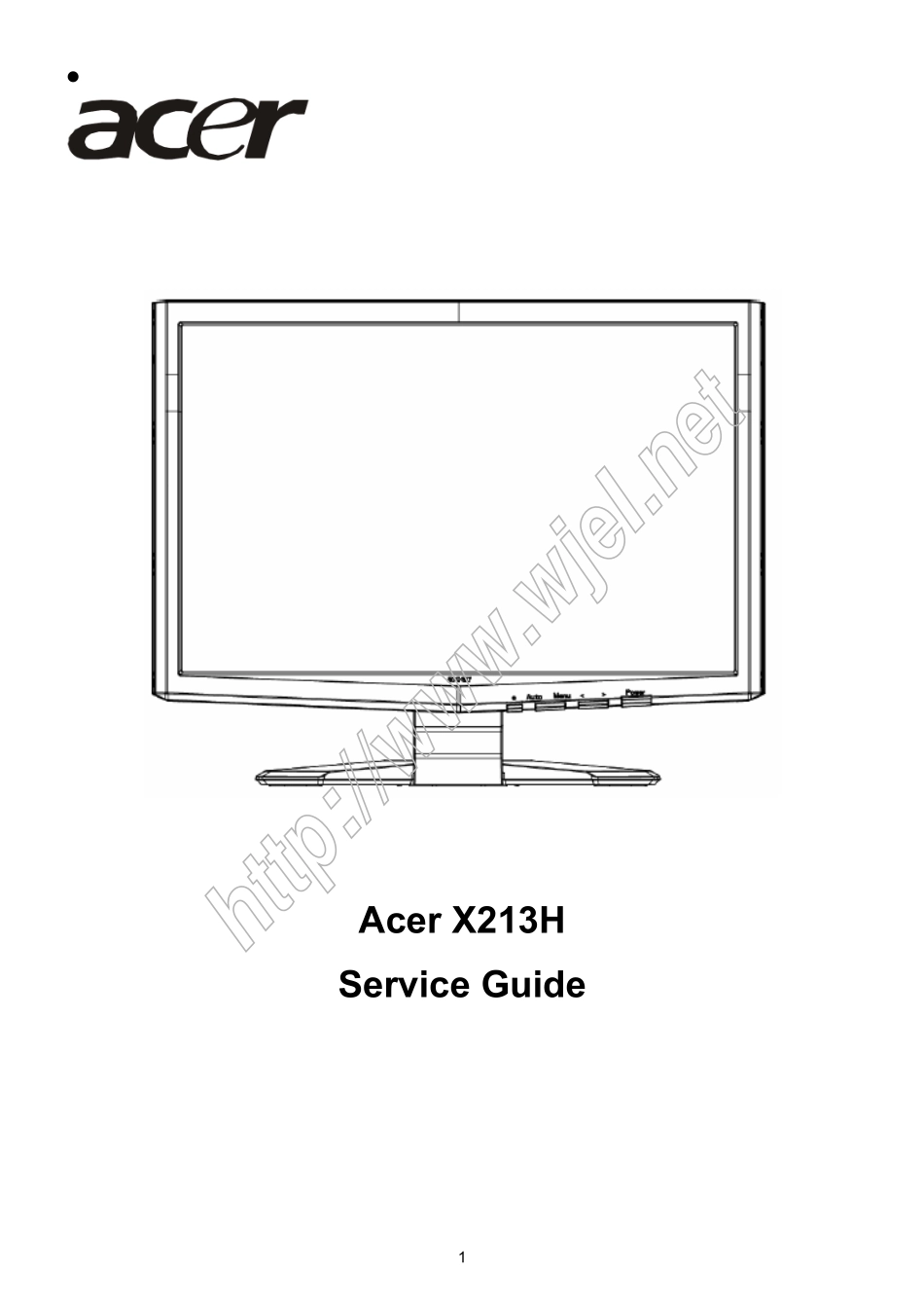 ACER X213H液晶显示器维修手册_X213H.pdf_第1页