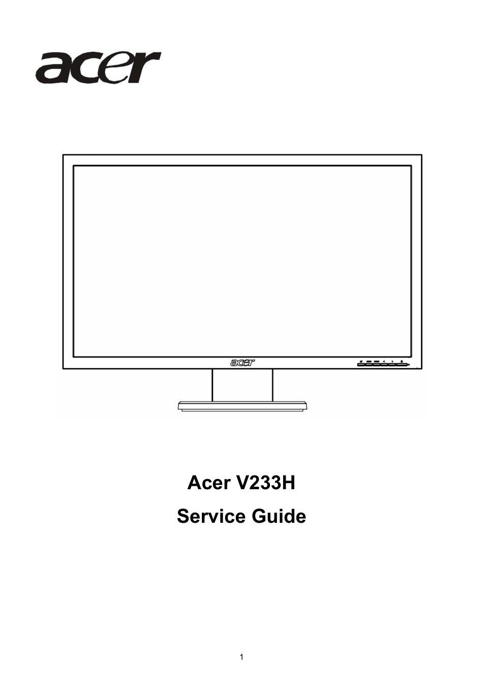 ACER V233H液晶显示器维修手册_V233H.pdf_第1页