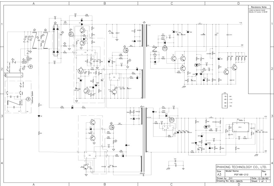 TCL液晶电视LC2726-PW0电源板（飞宏）电路图.pdf_第1页