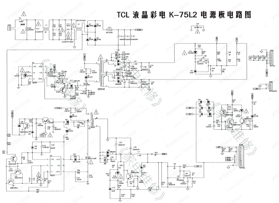 TCL液晶电视K-75L2电源板电路原理图.pdf_第1页