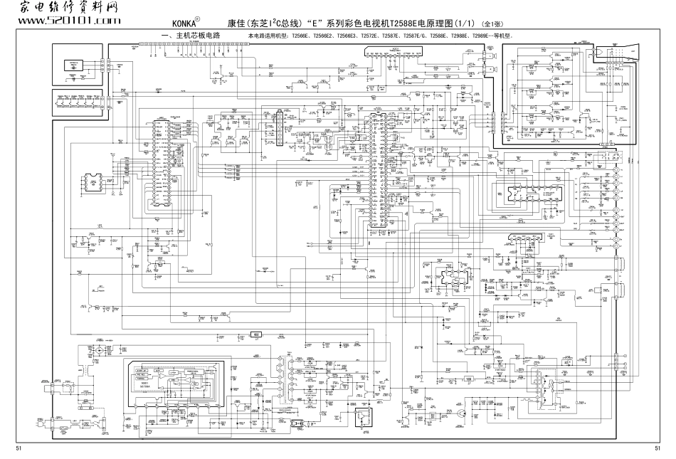 康佳T2572E彩电原理图_康佳T2572E彩电.pdf_第1页