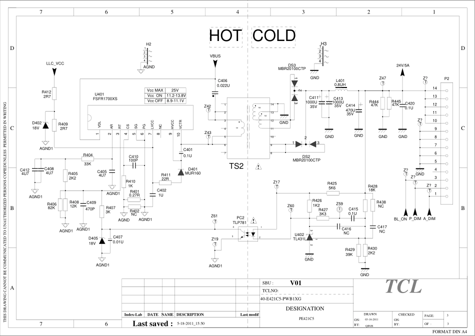 TCL液晶电视40-E421C0电源板电路图.pdf_第3页