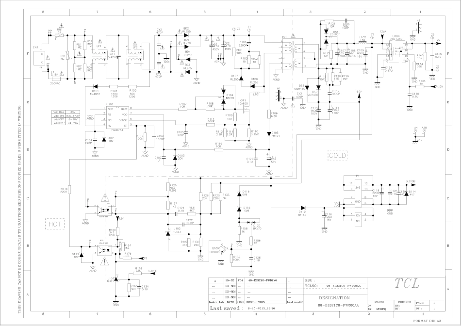 TCL液晶电视40-EL3210-PWD1XG电源板电路原理图.pdf_第1页