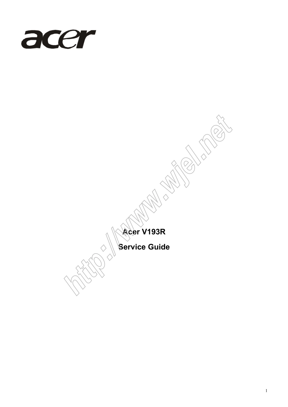 ACER V193R液晶显示器维修手册_V193R.pdf_第1页