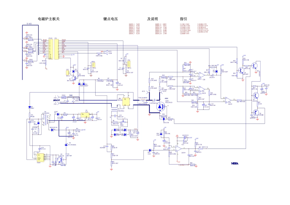 美的电磁炉标准板电路图（含关键点电压及说明指引）.pdf_第1页