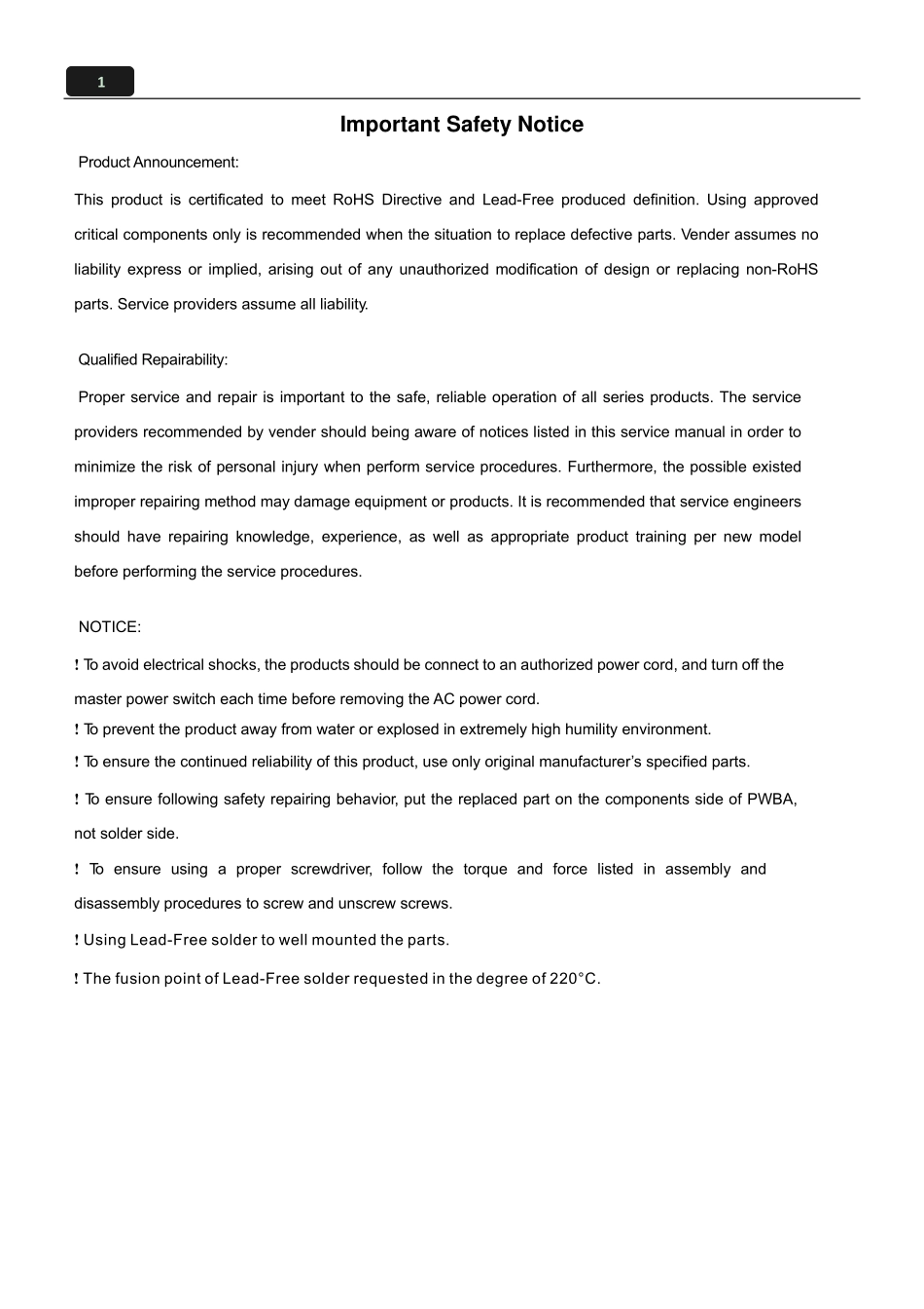 ACER S190WL液晶显示器维修手册_S190WL.pdf_第3页