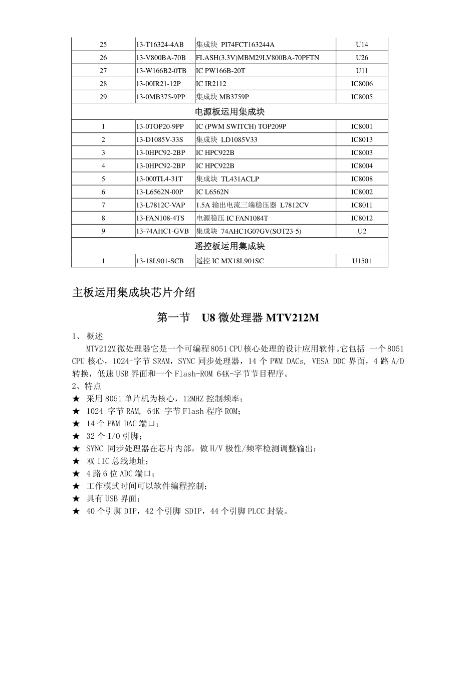 TCL王牌MP1-F2机芯维修手册_第五章 集成电路分析.pdf_第2页