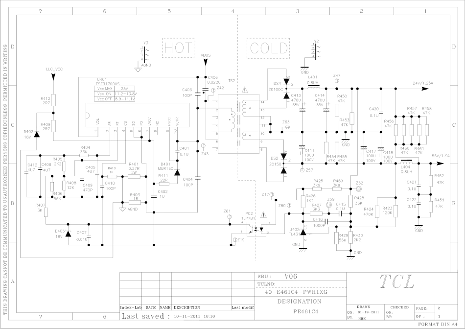 TCL王牌40-E461C0-PWH1XG电源板电路图.pdf_第2页