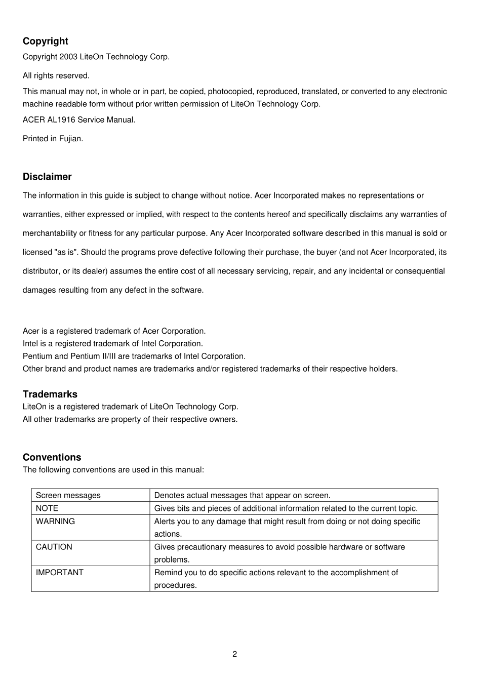 ACER AL1916V液晶显示器维修手册_AL1916V.pdf_第3页