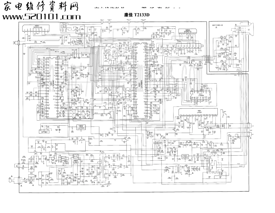 康佳T2132D彩电（LA7688+TDA1013）原理图_康佳T2132D图纸LA7688 TDA1013.pdf_第1页