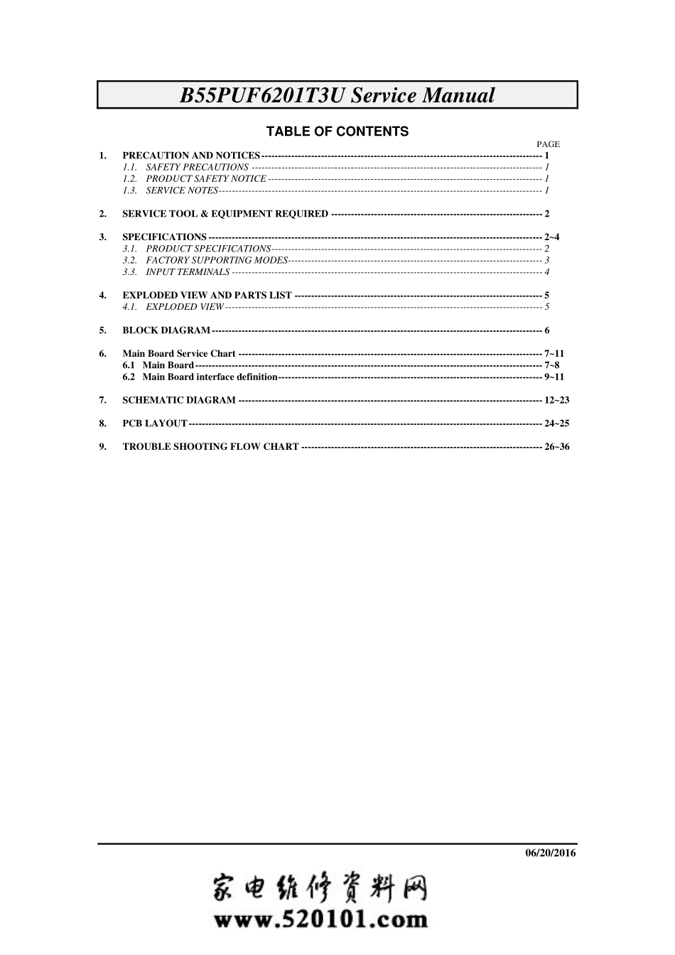 飞利浦55PUF6201T3U（MSD6A638机芯）维修手册.pdf_第1页