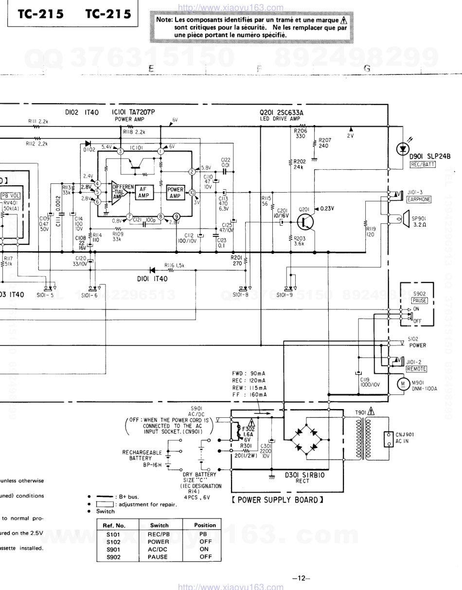 索尼SONY TC-215电路图.pdf_第2页