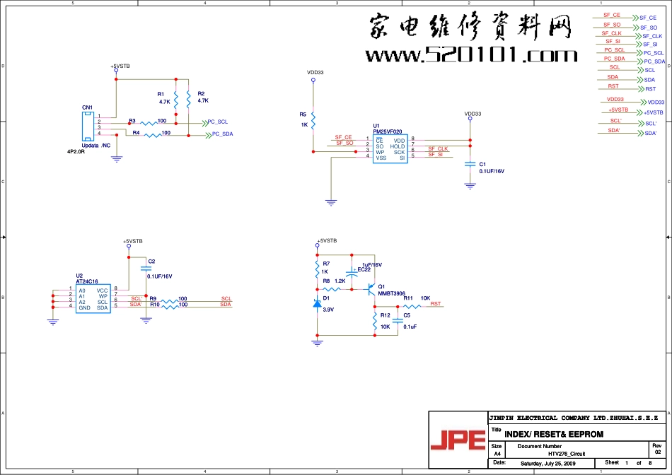 TCL乐华 HTV276C机芯线路原理图_乐华ROWA HTV276C机芯彩电主板图纸.pdf_第1页