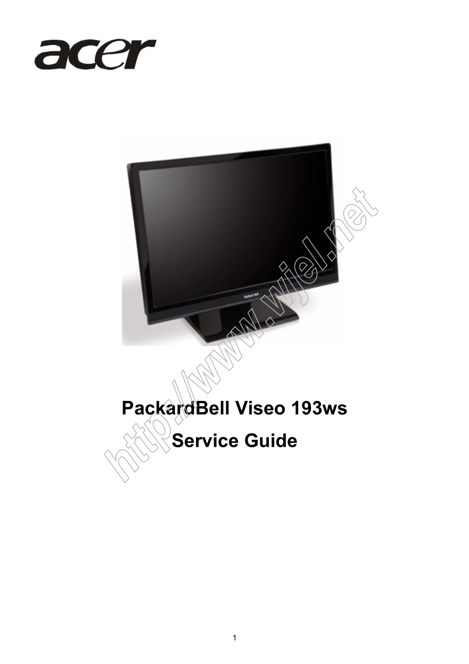 ACER 193WS液晶显示器维修手册_193WS.pdf_第1页