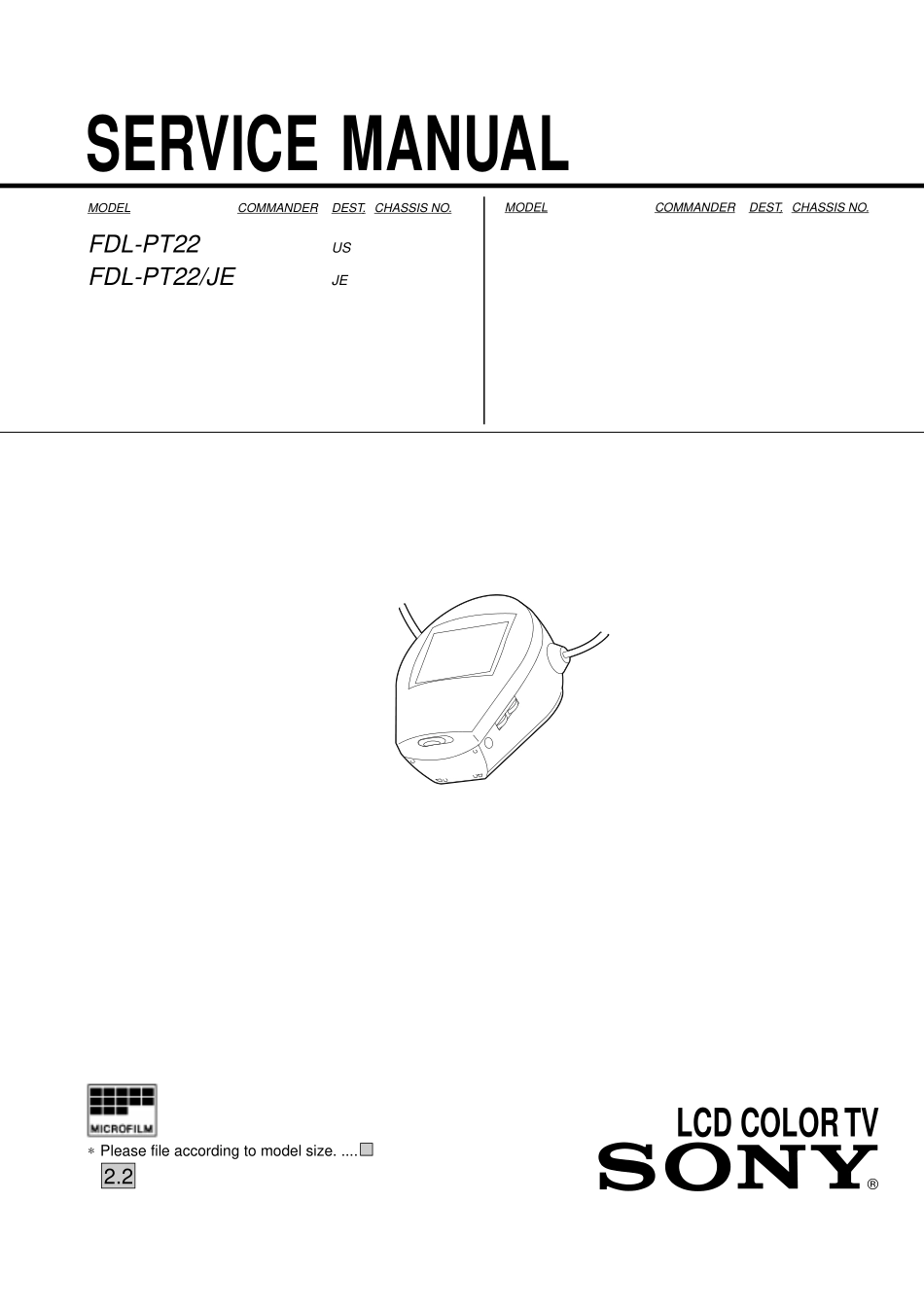 索尼PDL-PT22液晶电视维修手册_索尼SONY PDL-PT22液晶电视机图纸.pdf_第1页