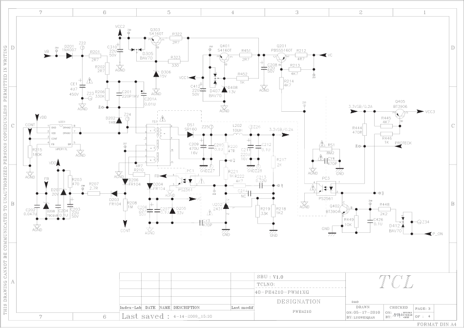 TCL PWE4210SCH-V1  LPL24A-01 L24F19-MT23L电源板电路原理图.pdf_第3页