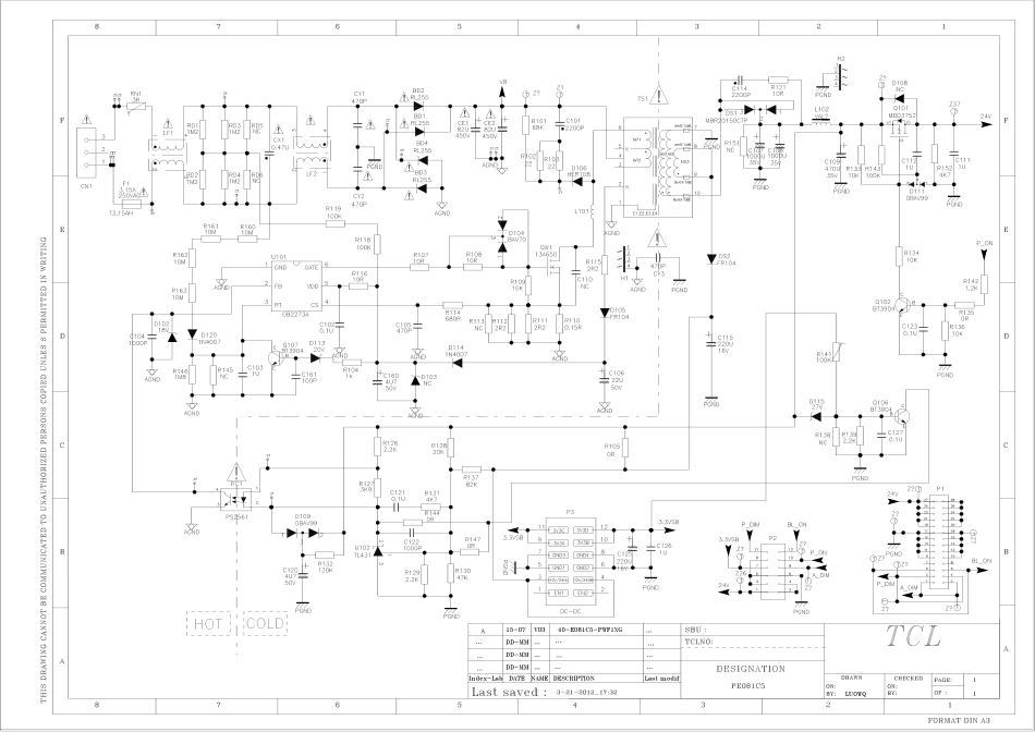 TCL PE081C5电源板（08-PE081C5-PW200AA 81-PE081C5-PL200AA）电路图_PE081C5 SCH.pdf_第1页