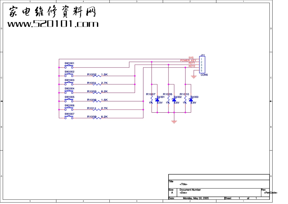 TCL PDP4228LY等离子电视原理图_PDP4228LY_KEY.pdf_第1页