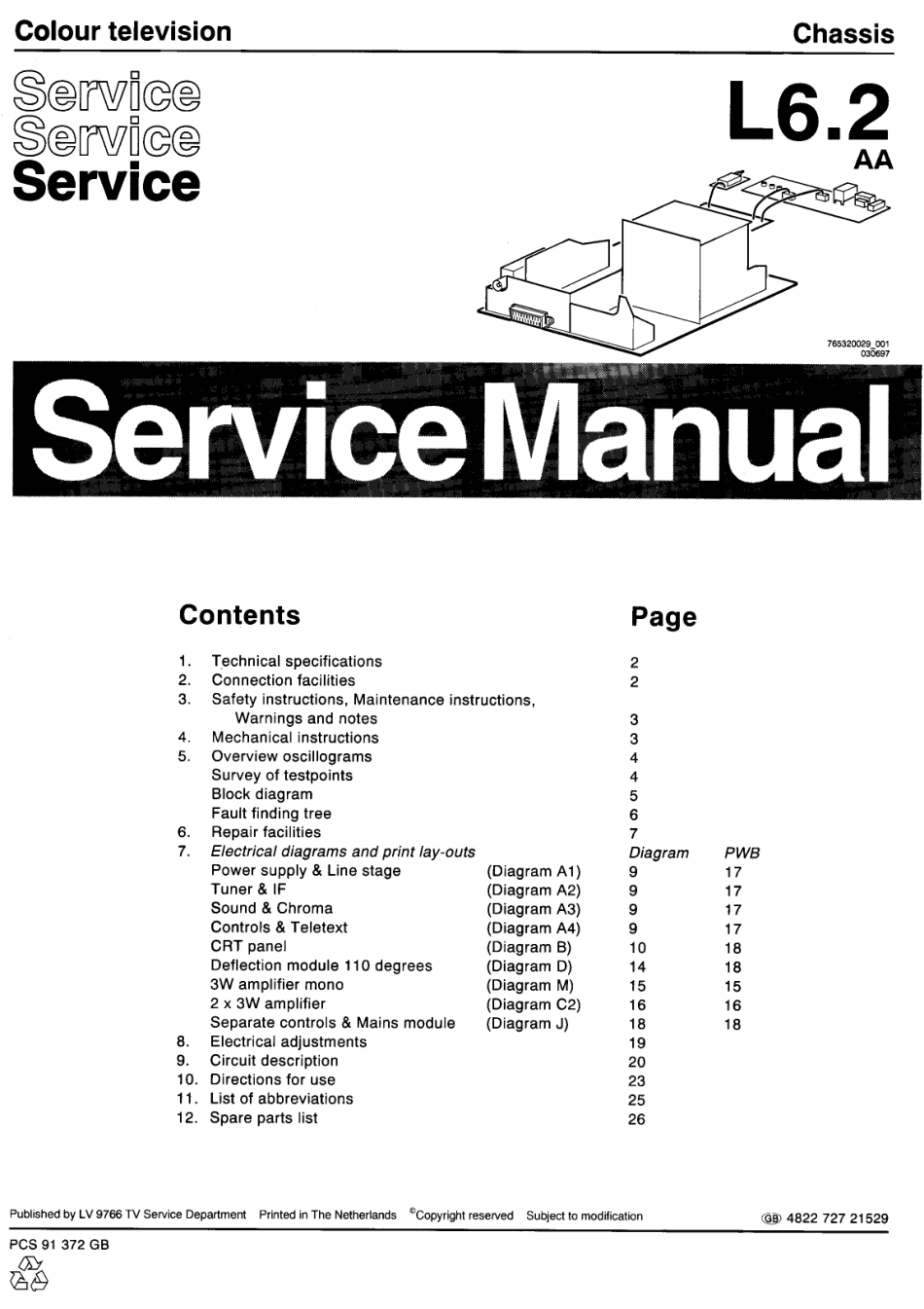 飞利浦L6.2 AA机芯维修手册_L6.2 AA.pdf_第1页