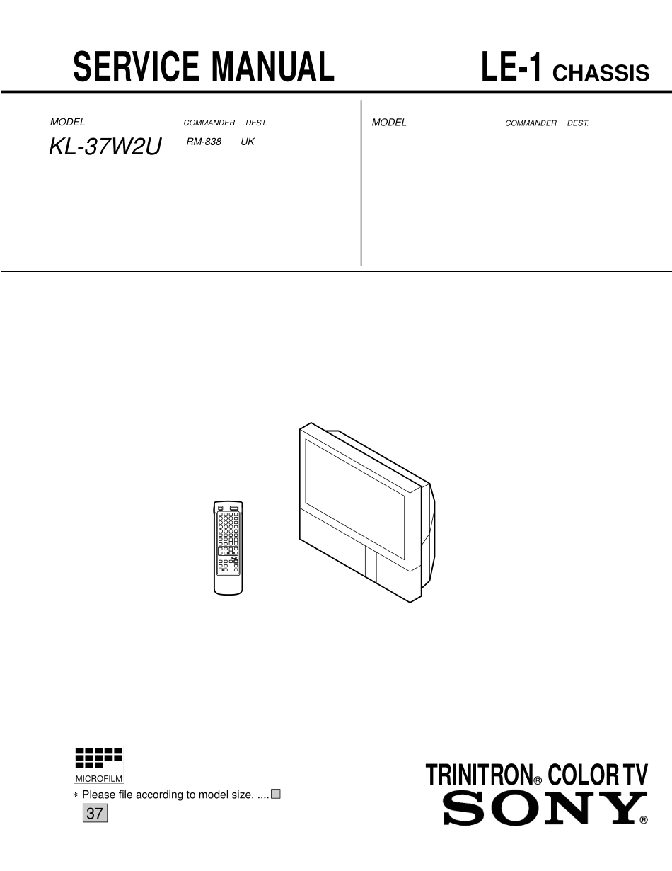 索尼LE-1机芯维修手册和原理图_索尼LE-1机芯.pdf_第1页