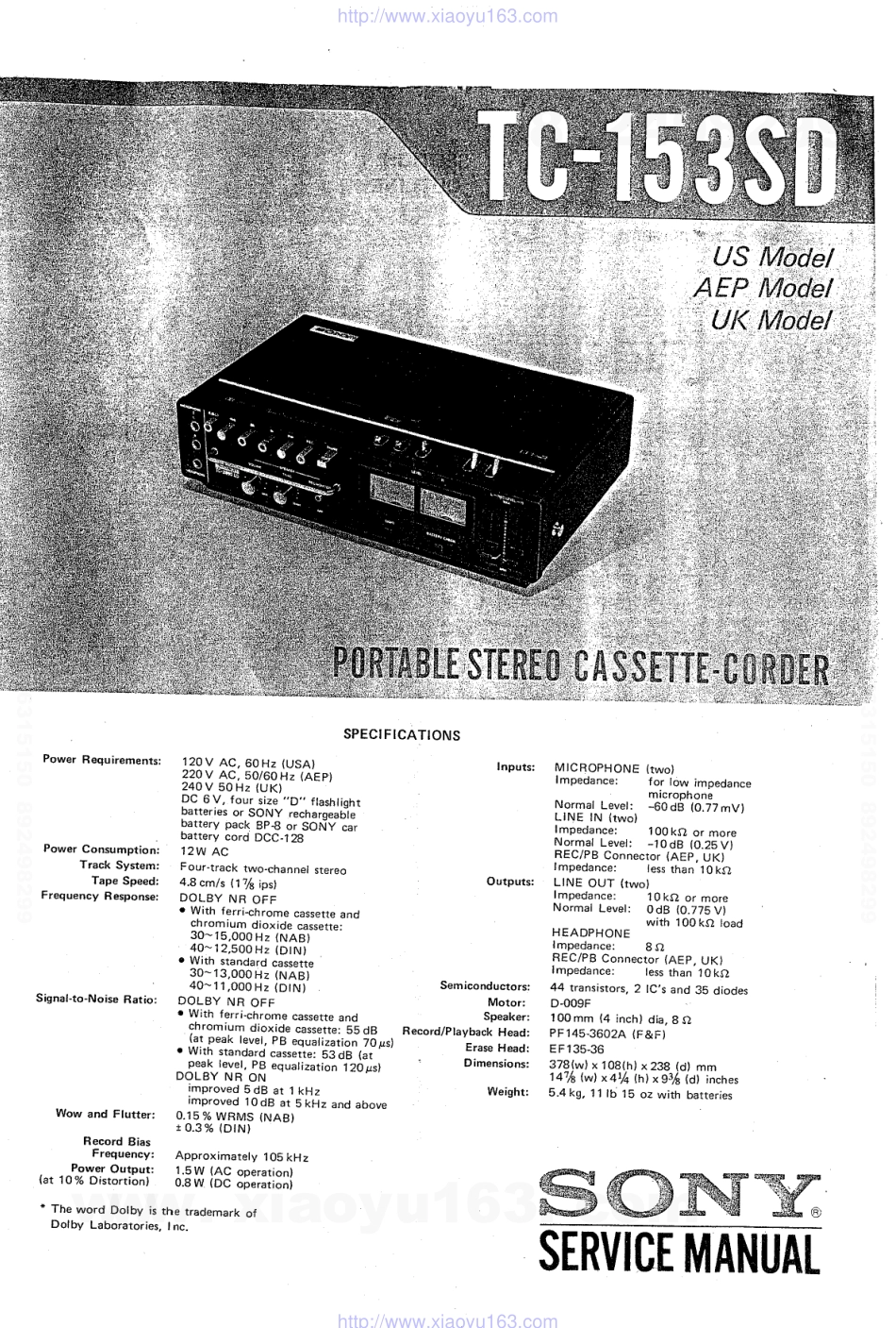 索尼SONY TC-153SD电路图.pdf_第1页