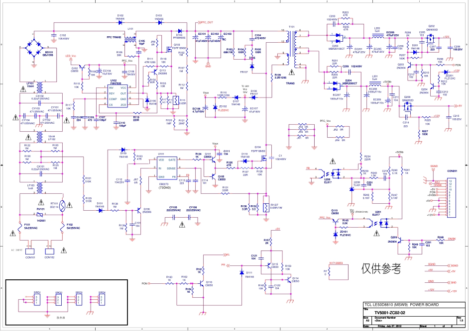TCL LE50D8810液晶电视电源板电路图.pdf_第1页