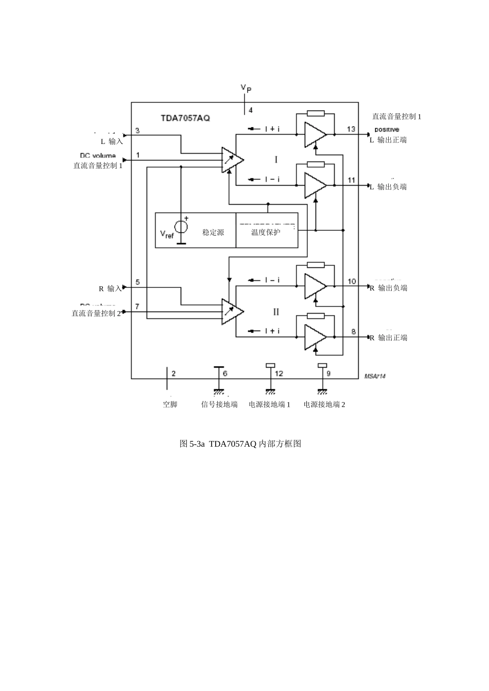 单元电路图和方框图_图5-3a TDA7057AQ内部方框图.doc_第1页