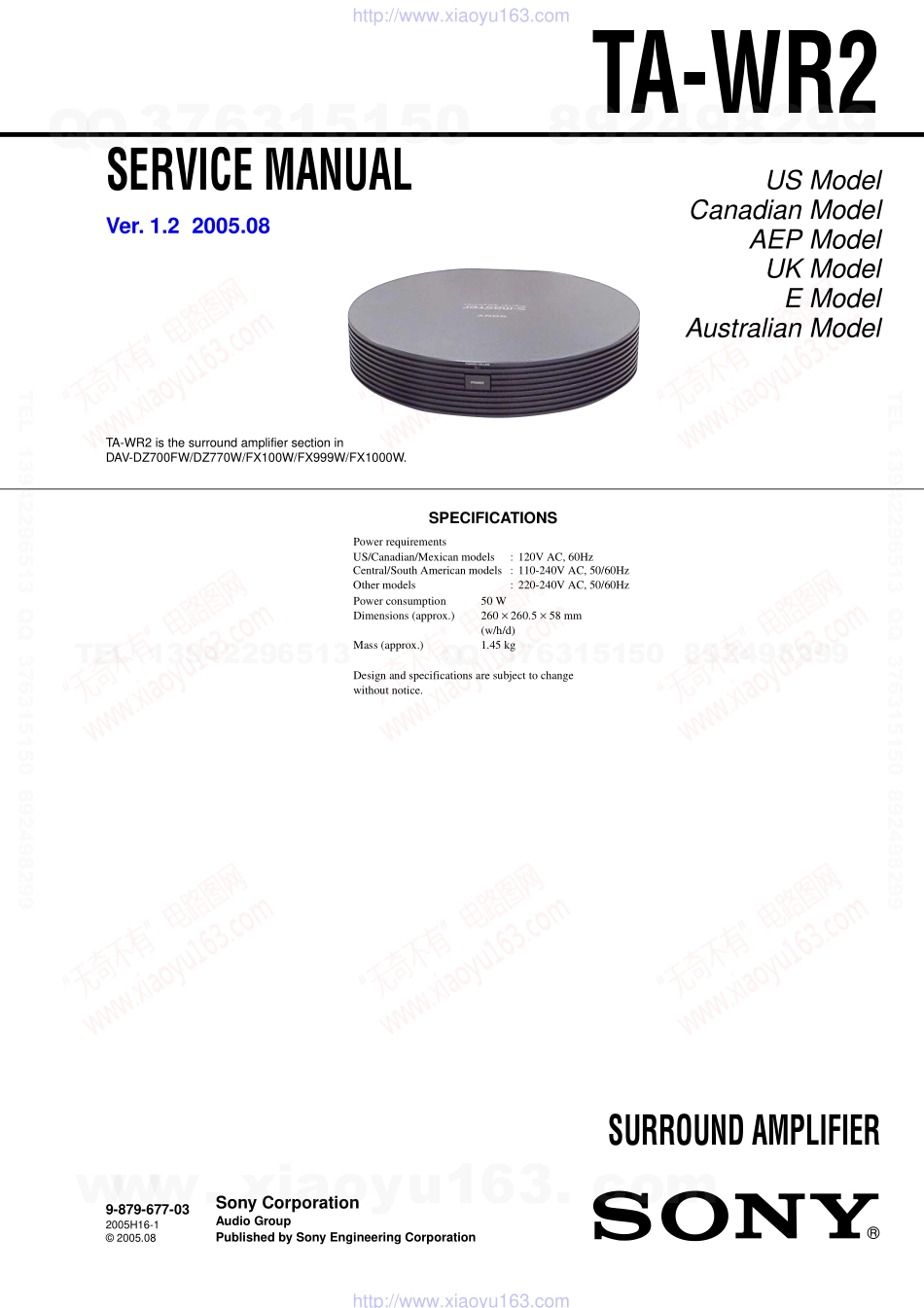 索尼SONY TA-WR2电路图.pdf_第1页