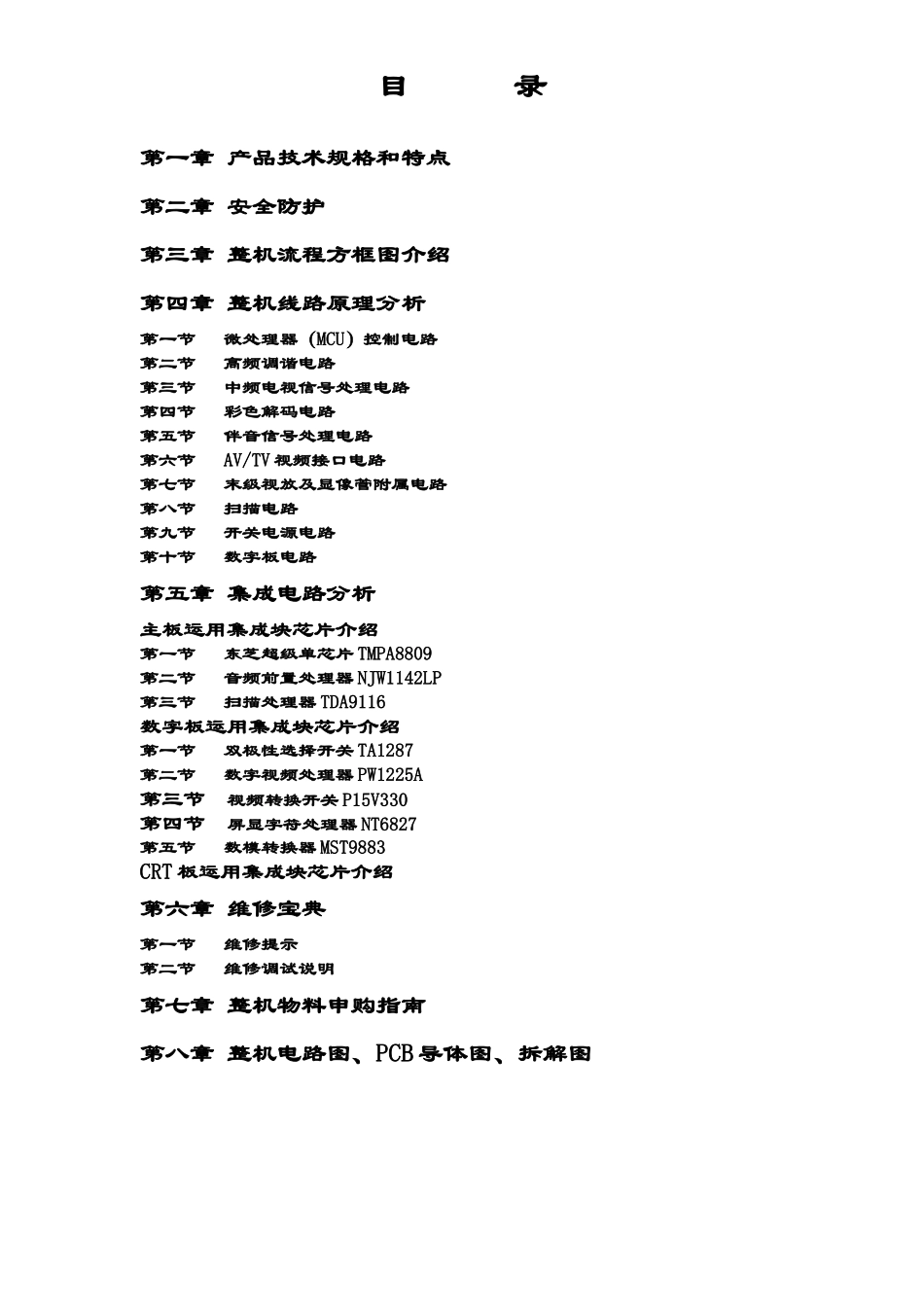 乐华新型HID29206P维修手册_目录.doc_第1页