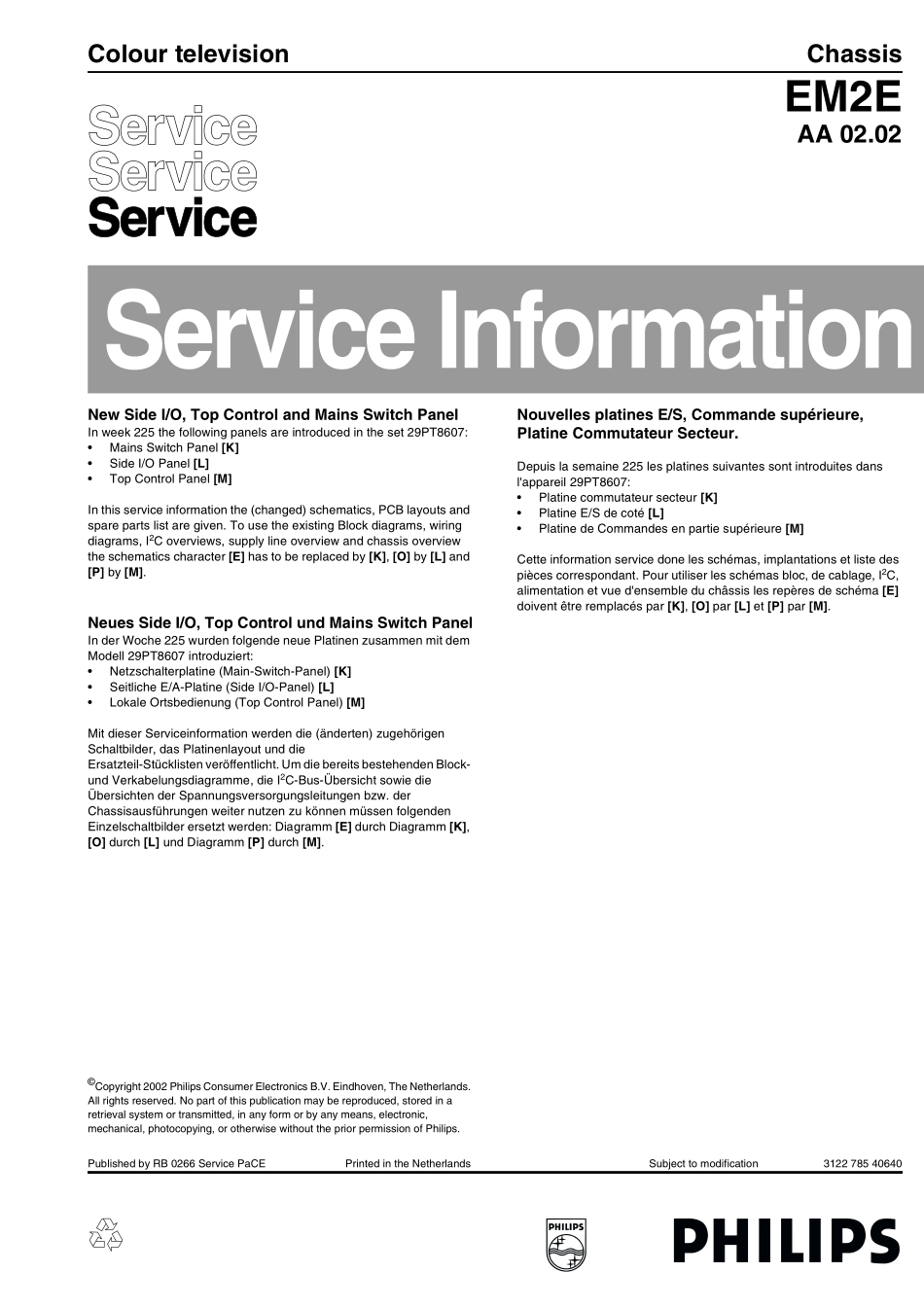 TV_PhilipsEM2_EM2E Service Information.pdf_第1页