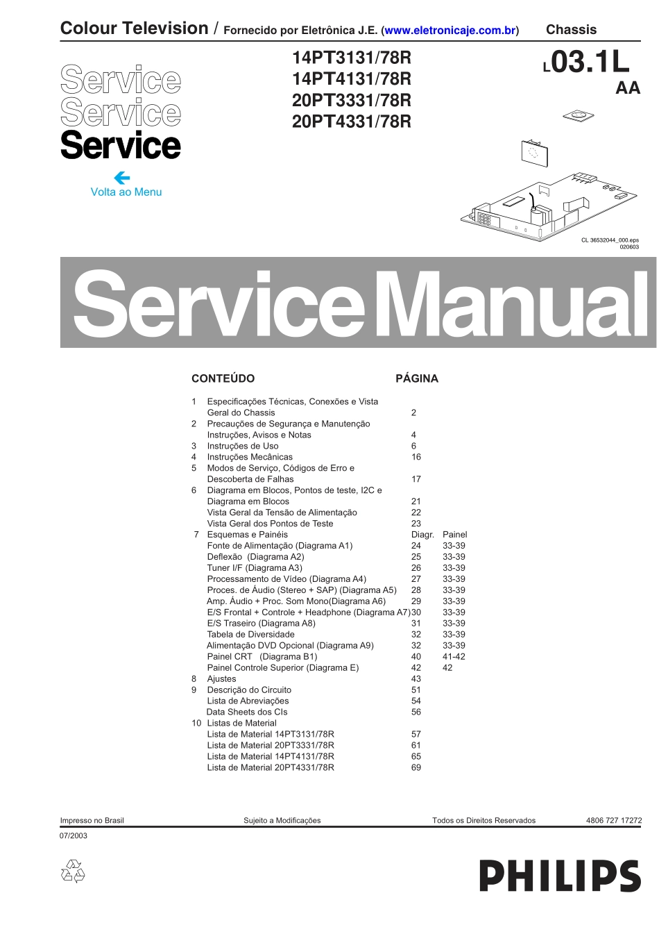 飞利浦L03.1L AA机芯维修手册_L031LAA.pdf_第1页