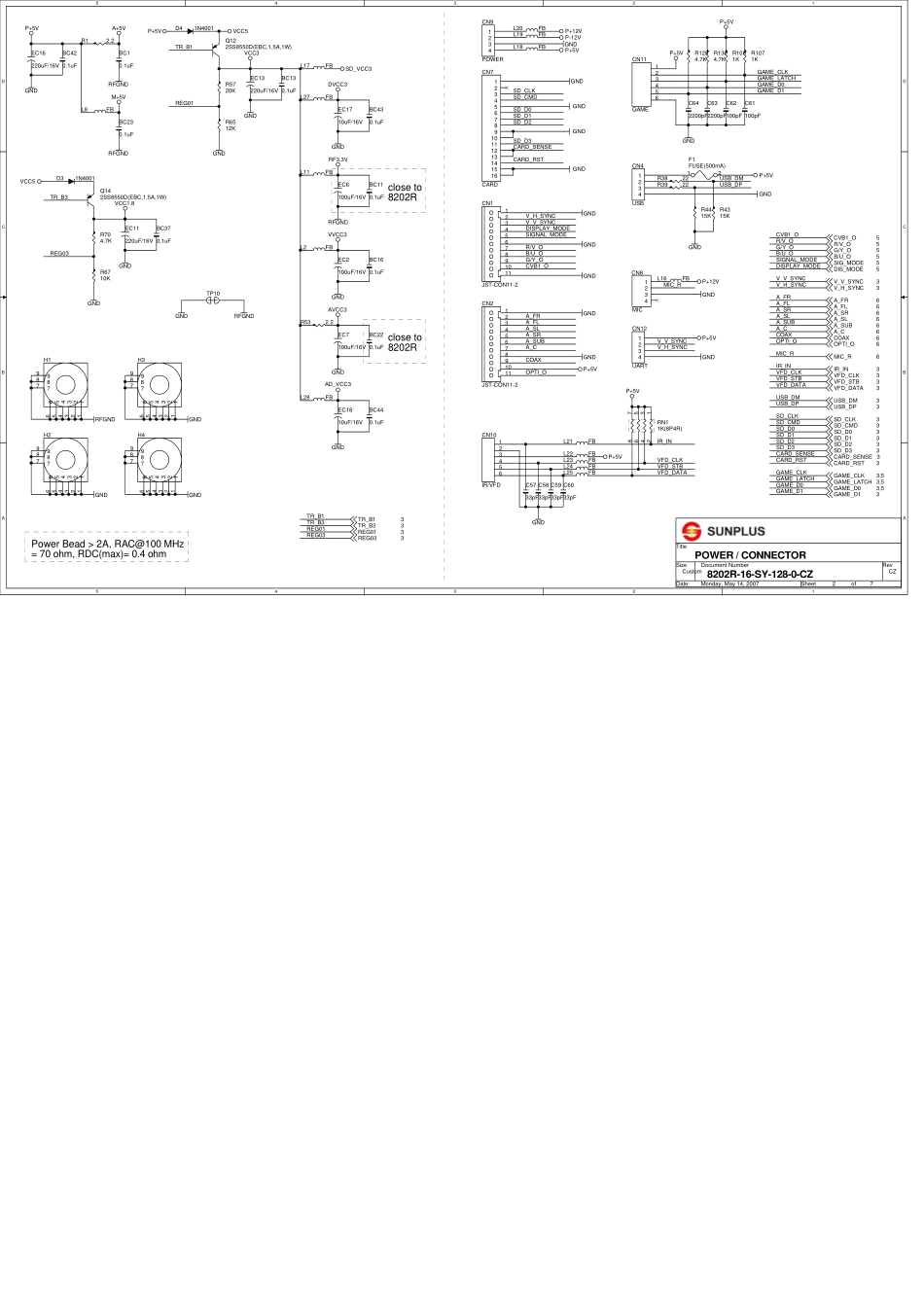 凌阳8202R方案（SPHE8202R-128）DVD电路原理图.pdf_第2页