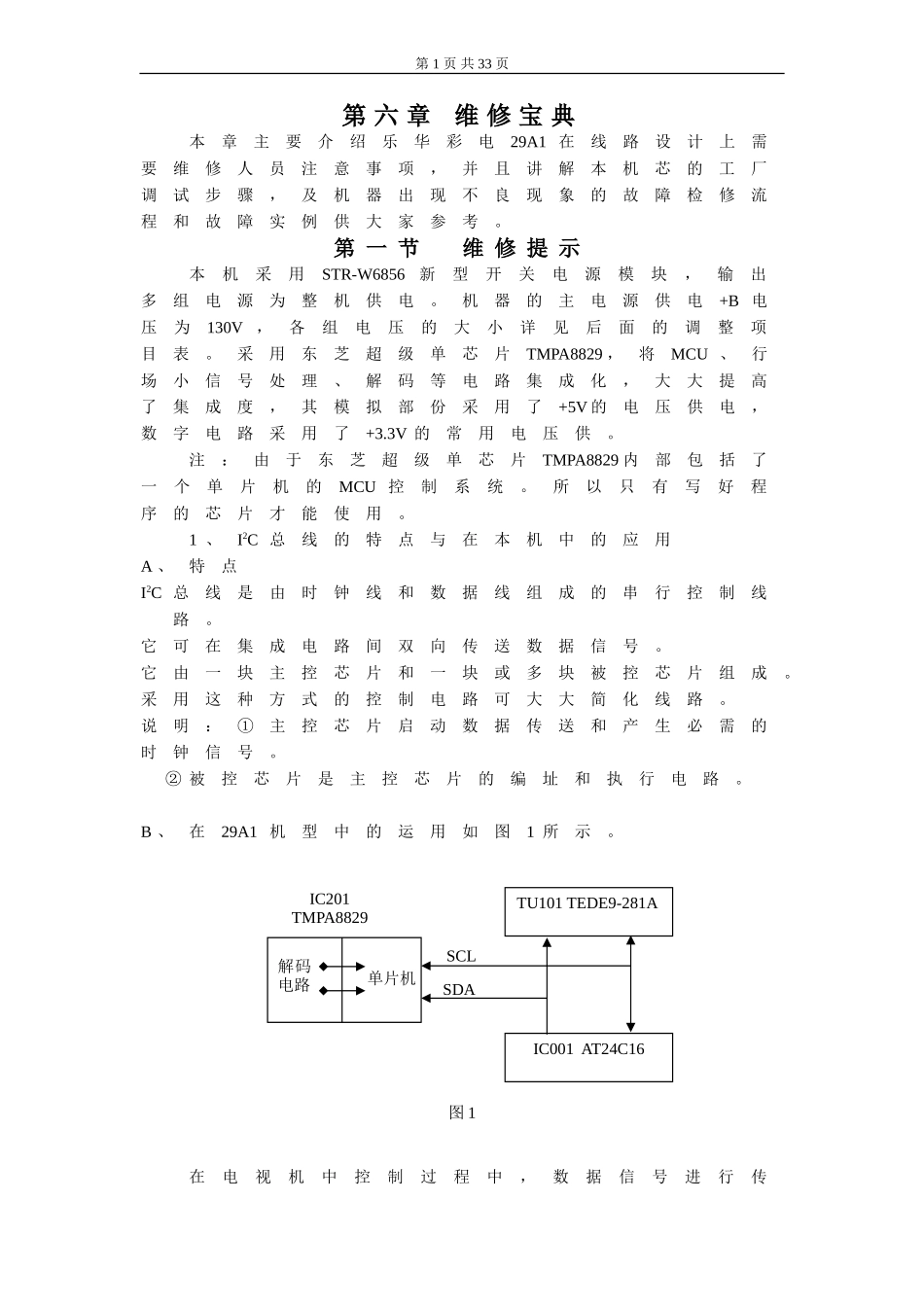 29A1乐华彩电东芝超级单芯片维修手册_第六章 维修宝典.doc_第1页