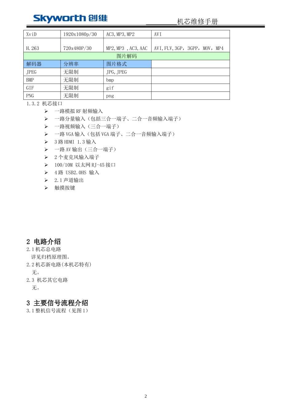 8A05维修手册-原理图-调试资料_8A05-E83RS系列 产品机芯维修手册.doc_第2页