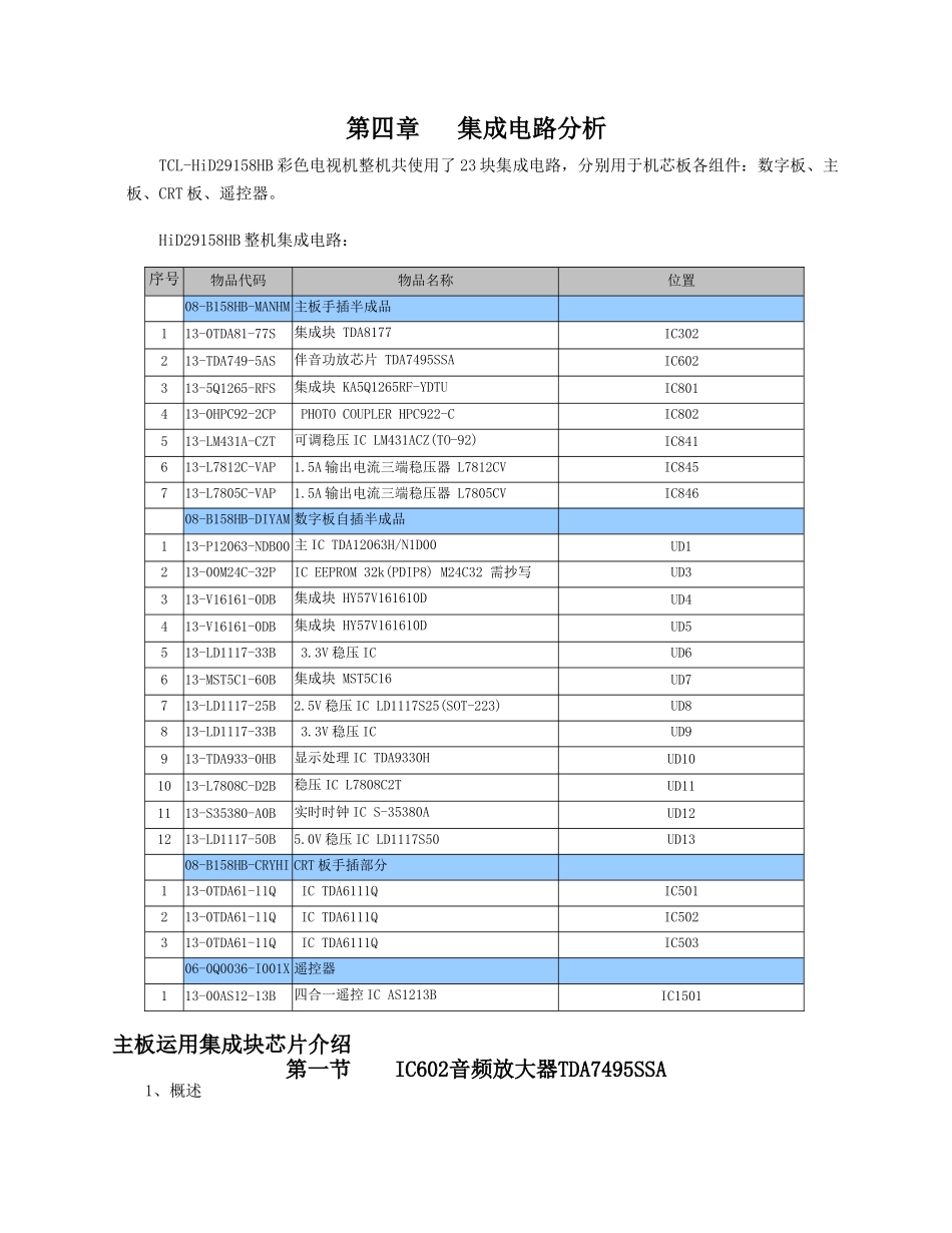 （八）MS21机芯  通用  MS21机芯维系手册_第四章 集成电路分析.doc_第1页