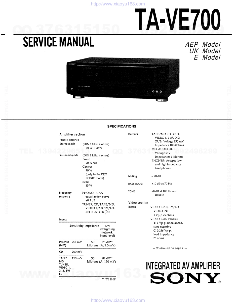 索尼SONY TA-VE700电路图.pdf_第1页