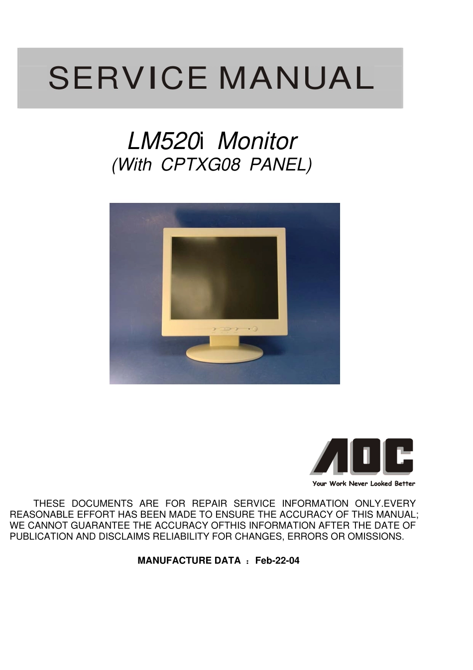 AOC LM520i显示器电路原理图_AOC_LM520i.pdf_第1页