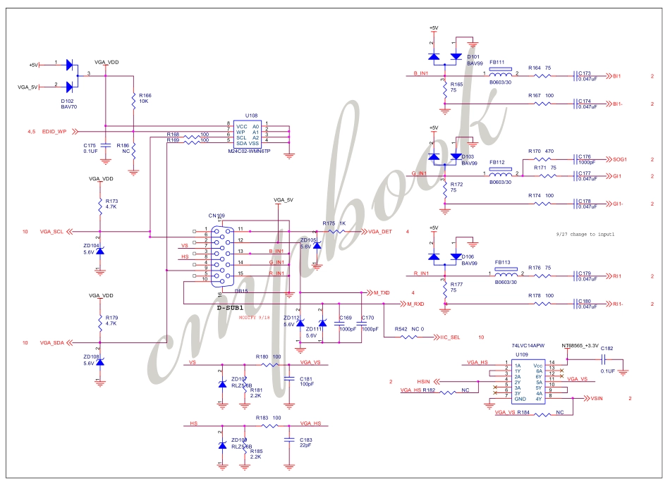 AOC L197A31液晶电视电路原理图_（七）A／D转换器输入电路.pdf_第1页