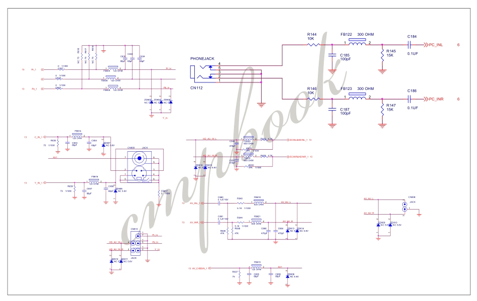 AOC L197A31液晶电视电路原理图_（十）AV接口电路.pdf_第1页