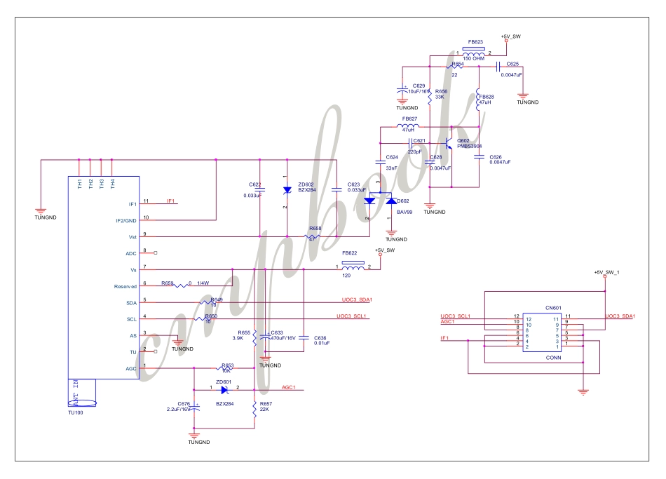 AOC L197A31液晶电视电路原理图_（一）调谐器电路.pdf_第1页