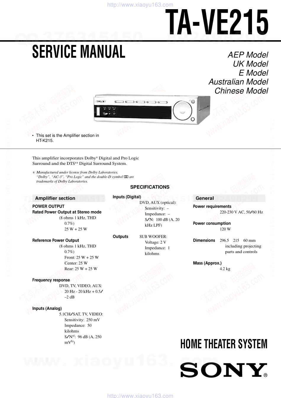 索尼SONY TA-VE215电路图.pdf_第1页